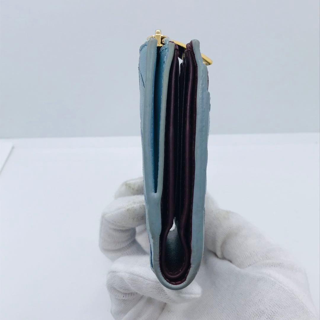 ボッテガ ヴェネタ✨マキシイントレチャート コンパクトウォレット バイカラー