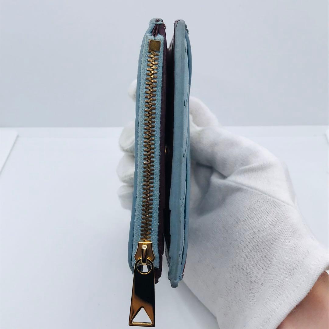 ボッテガ ヴェネタ✨マキシイントレチャート コンパクトウォレット バイカラー