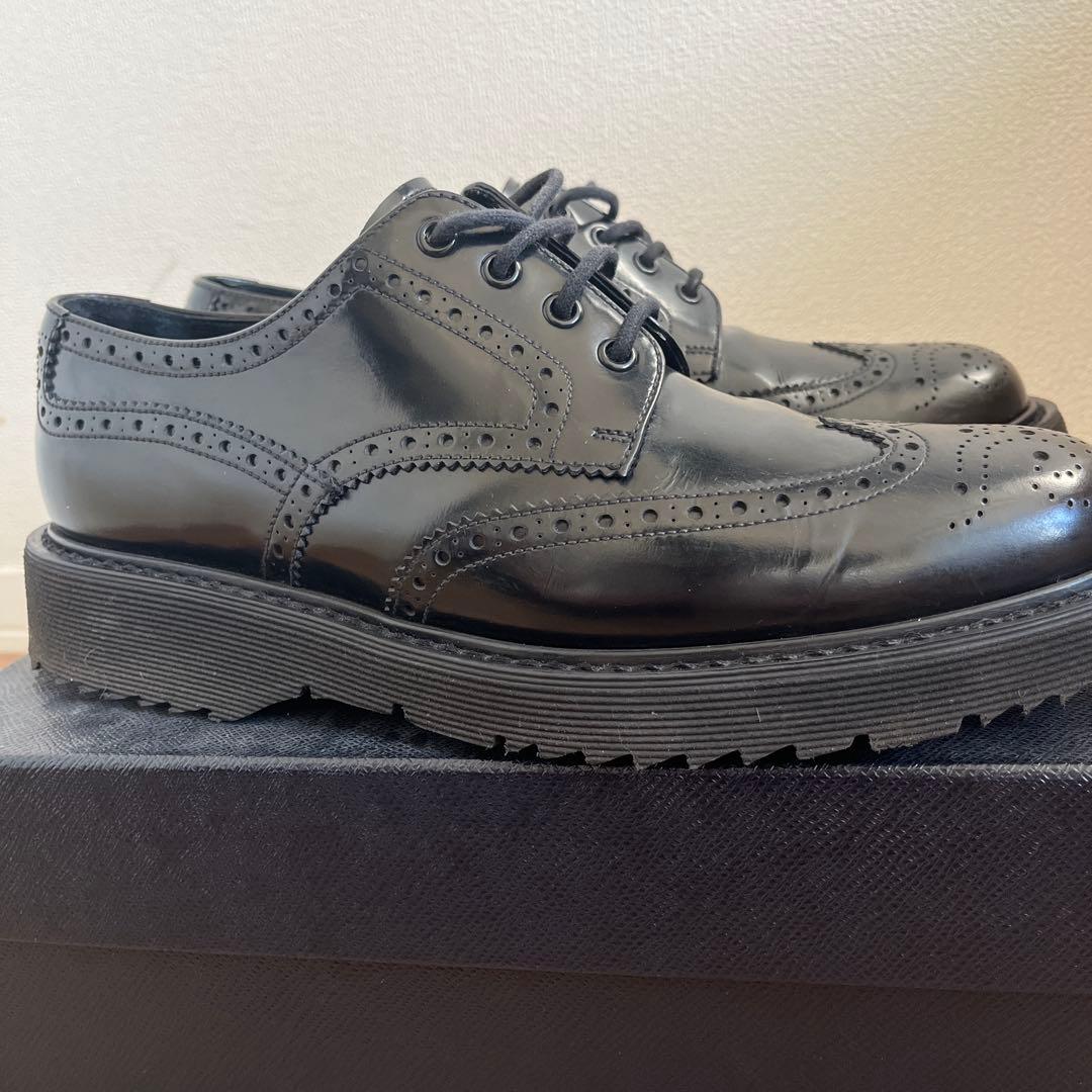 PRADA ウイングチップ レザーシューズ シャークソール ブーツ ローファー