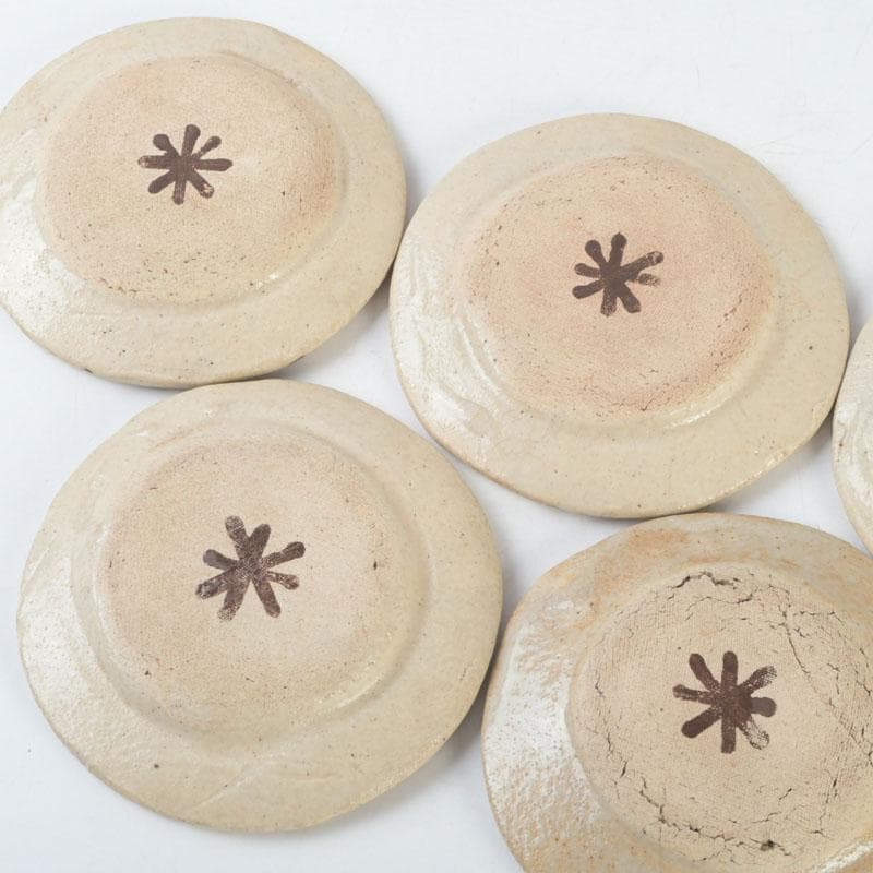 北大路魯山人作 絵瀬戸 竹文 皿 五客 黒田陶々庵書付 共箱