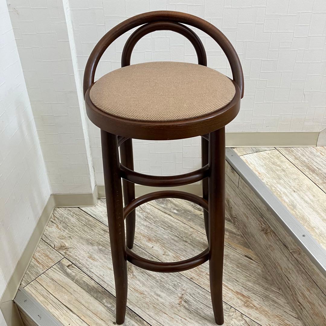 【希少】秋田木工 ベントウッド ハイスツール 曲げ木 丸椅子 カウンターチェア