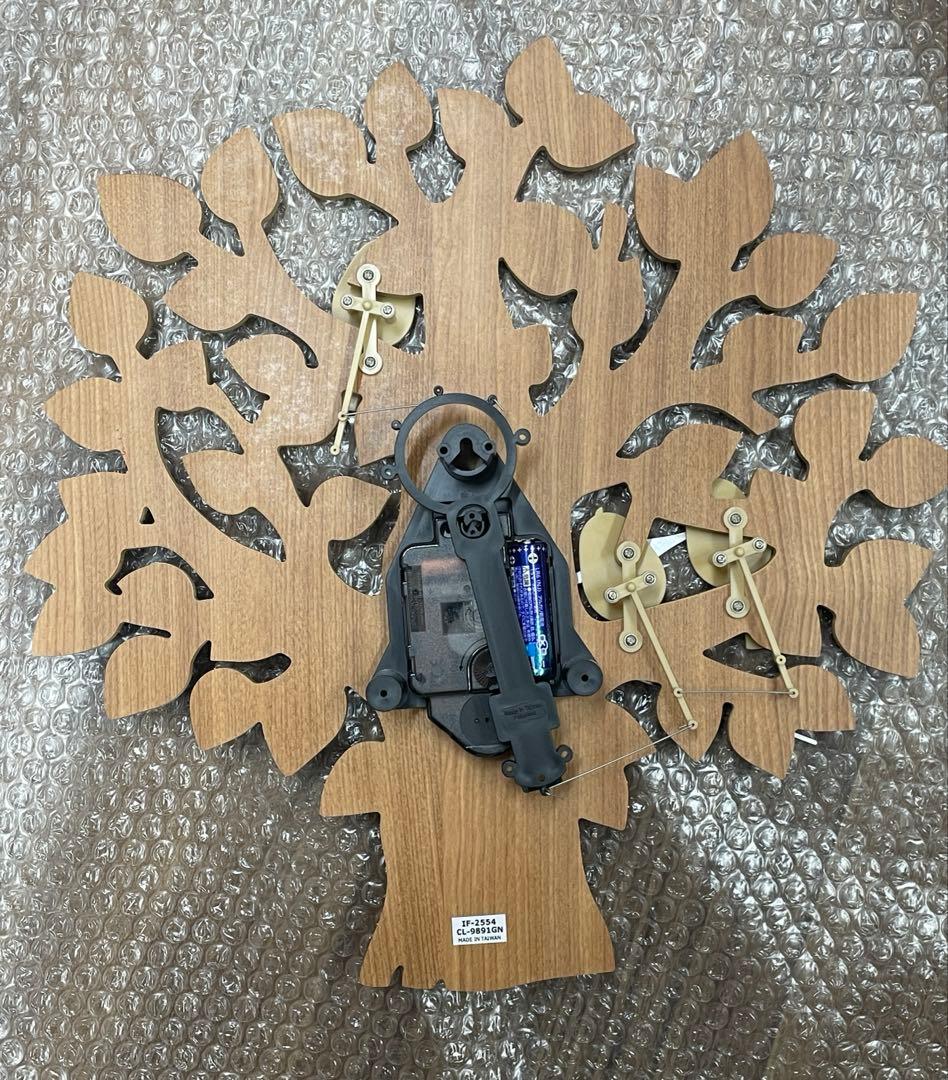 インターフォルム　掛時計　小鳥振り子付きムーブメント時計　トゥルル