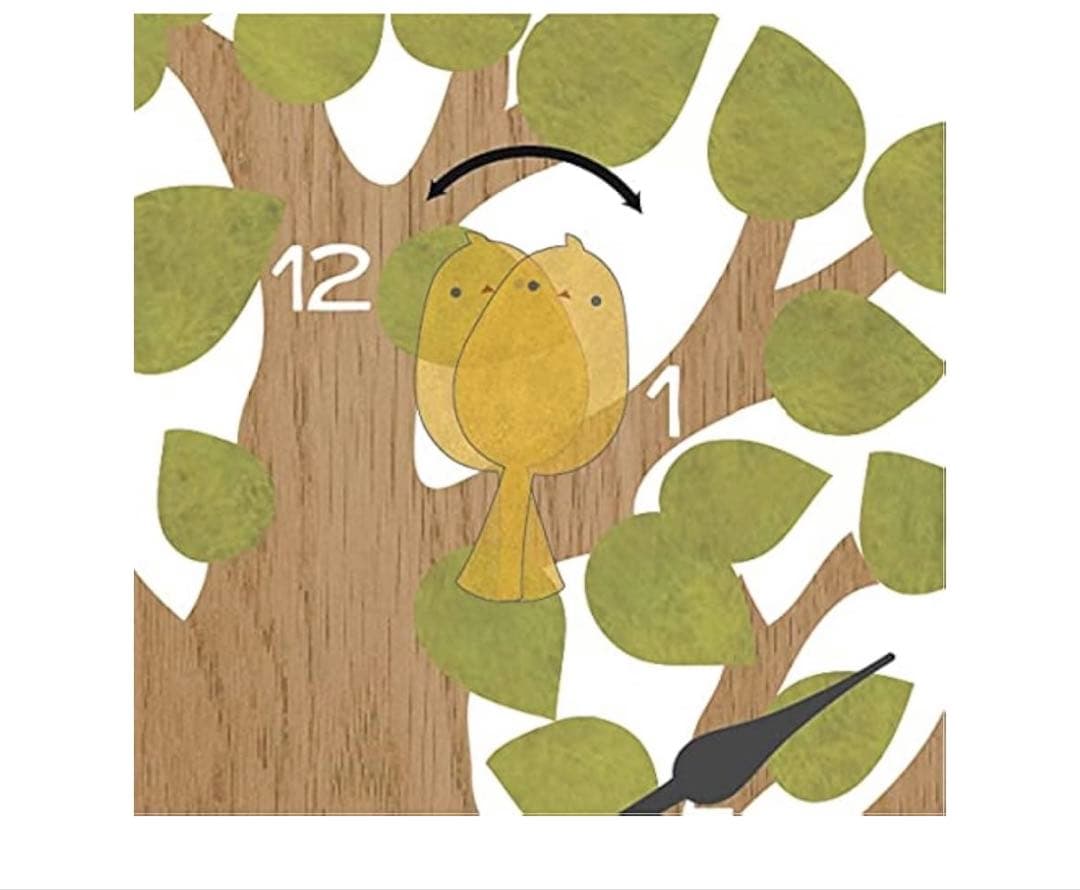 インターフォルム　掛時計　小鳥振り子付きムーブメント時計　トゥルル