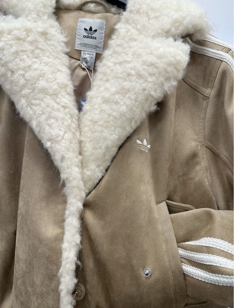 Adidas 中国限定 ボア襟付き グレー ジャケット サイズ M adidas