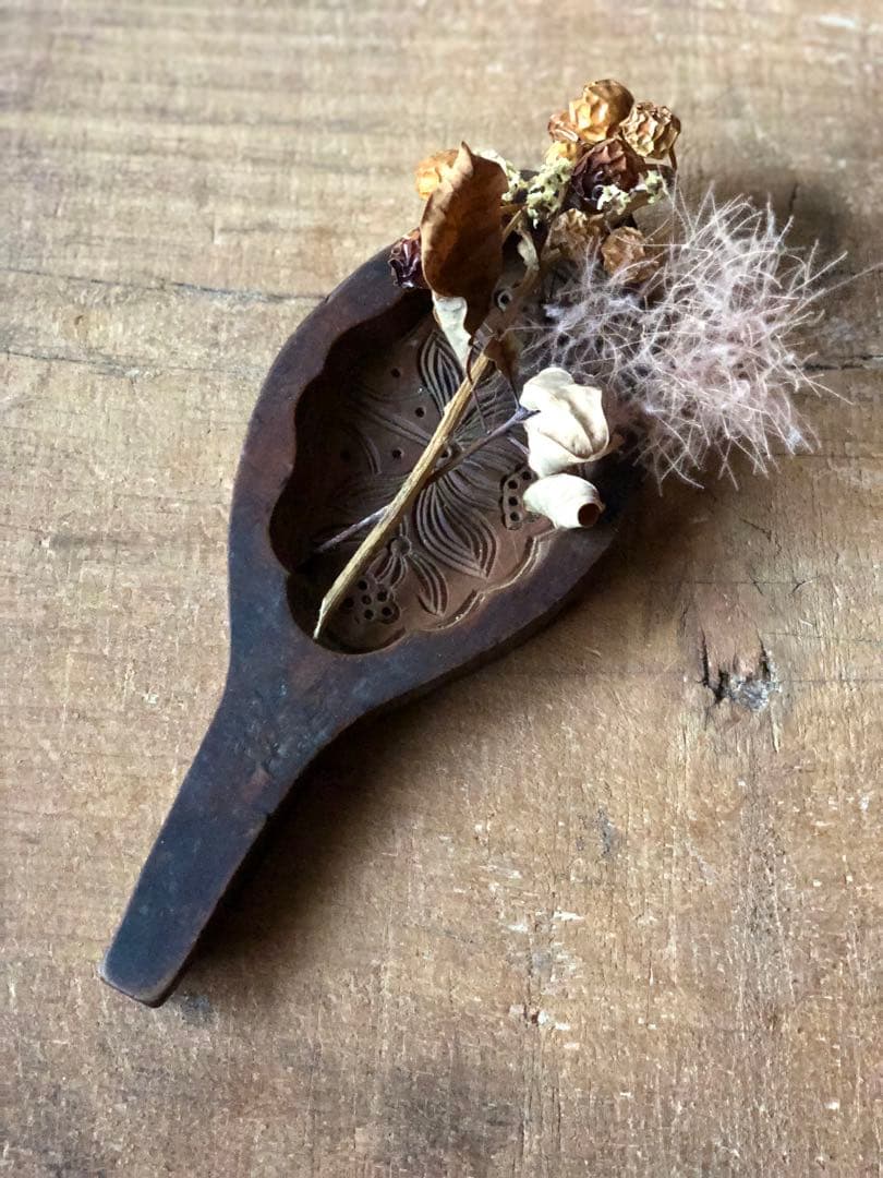 李朝 菓子型 4個まとめて 古民藝 木彫 木型 ブロカント