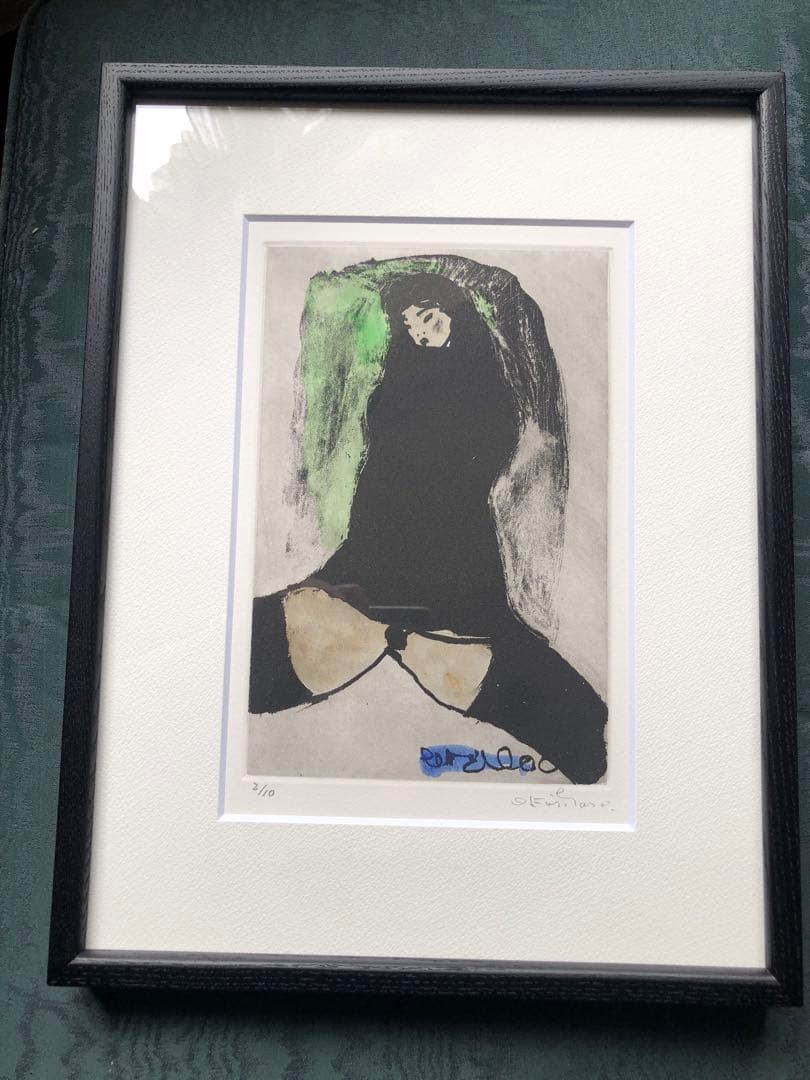 栗原一郎 版画 裸婦 絵画 手彩色 - メルカリ