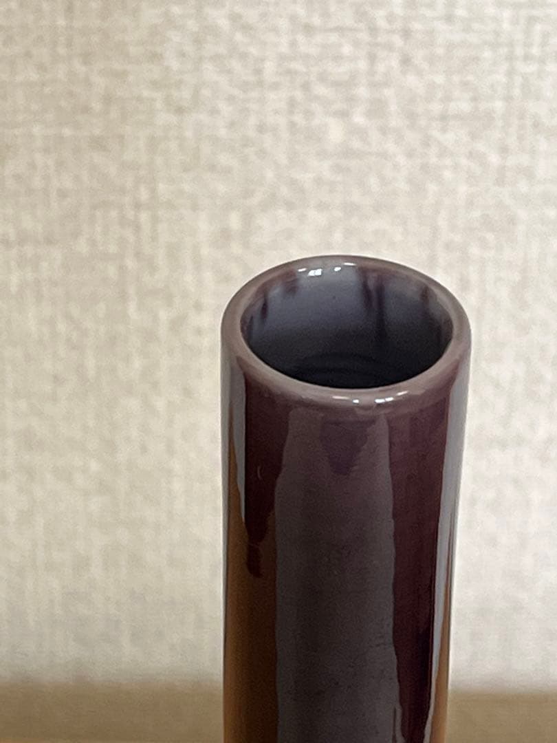 柳雨軒 三代 人間国宝 徳田八十吉（正彦銘）彩釉 花入 約22