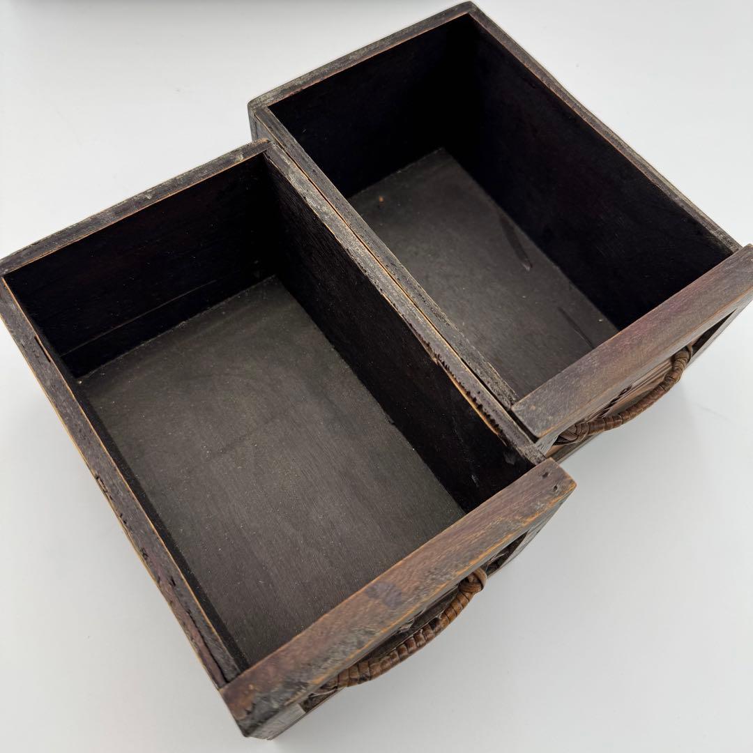 竹編小箪笥 煎茶器局】茶道具 小物入れ 時代 茶器 竹細工