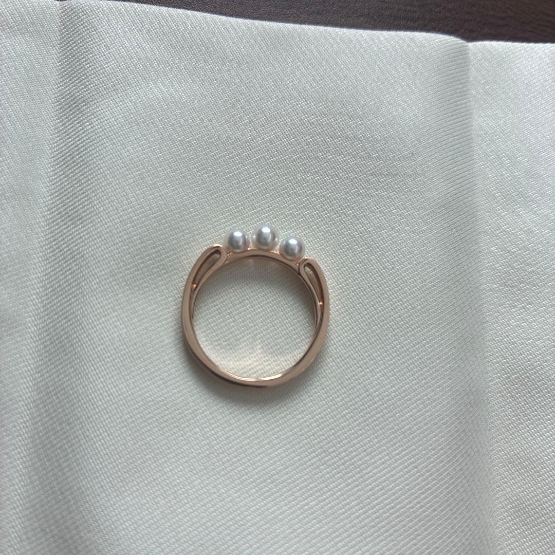 ミキモト　ベビーパールリング　13号　ピンクゴールド