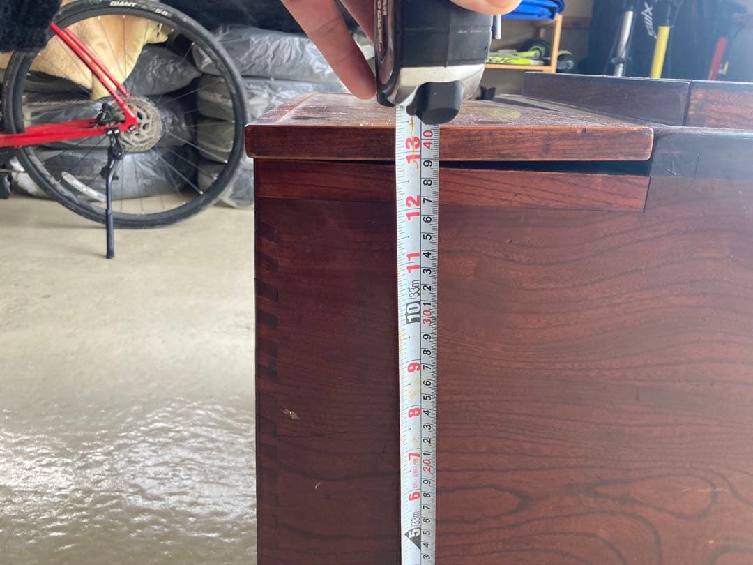 ダークブラウン 木製 大正時代の火鉢 5引き出し