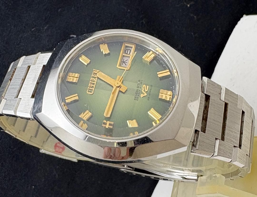 858/稼働 シチズン セブンスター V2 7面カットガラス 自動巻き 26石