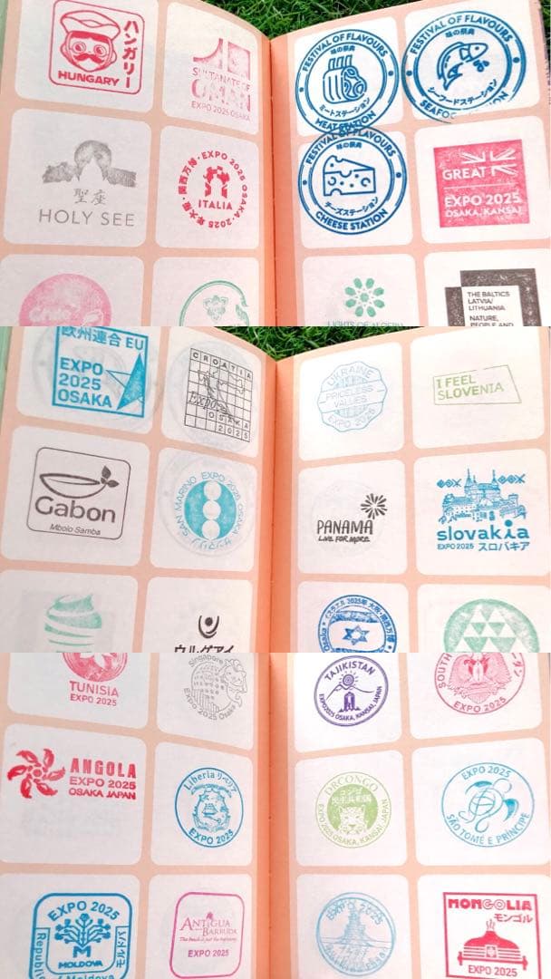 スタンプ　コンプリート　R7.7.7記念押印、1000万人達成 記念 万博切手