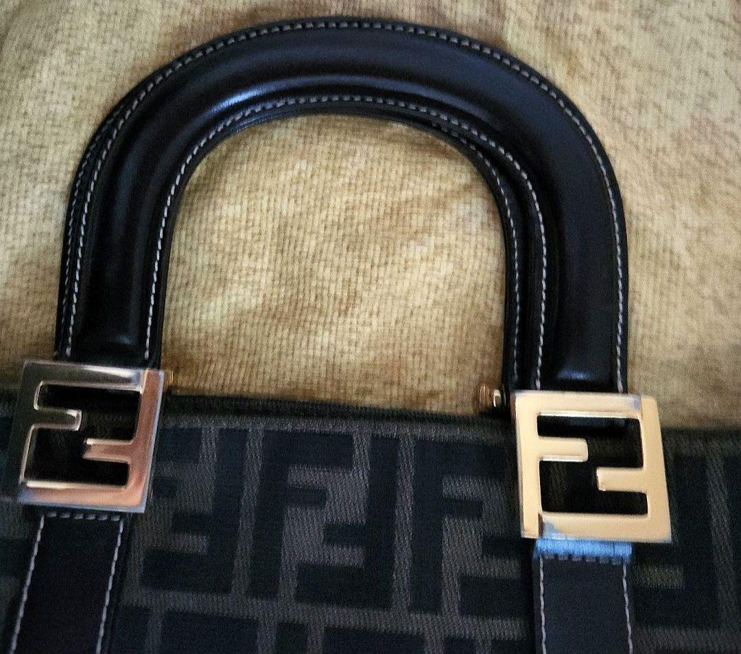 FENDI フェンディ ズッカ ハンドバッグ ブラウン