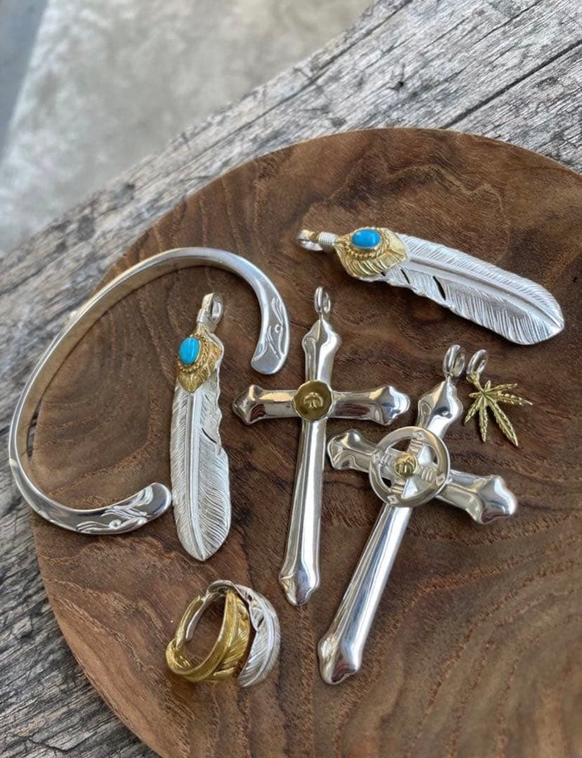 ダブル フェザー コンビ リング 指輪 アクセサリー ハンドメイド ノーブランド