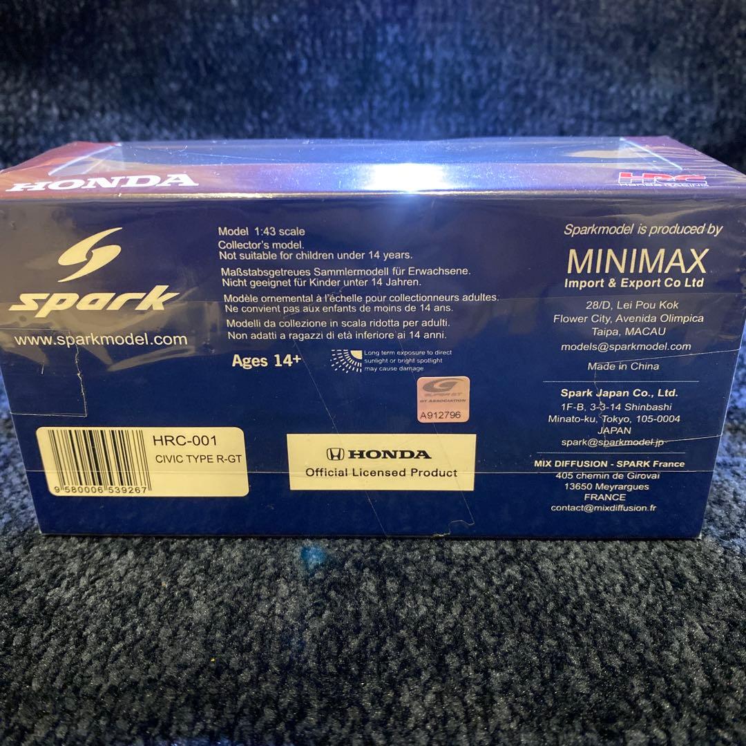 HONDA CIVIC TYPE R-GT #99 ミニカー 1/43