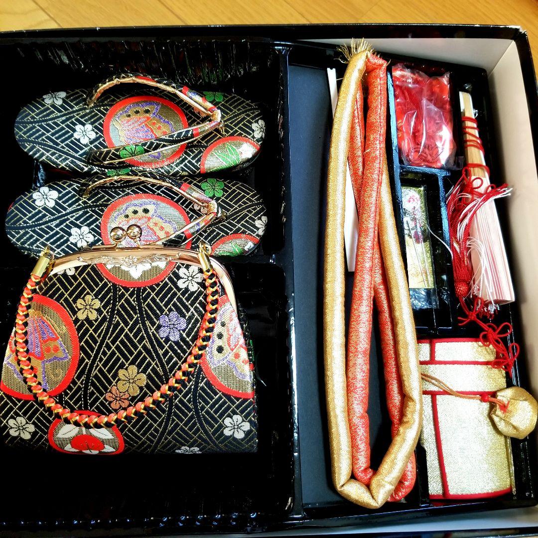 七五三 3歳 【豪華セット】着物・ はこせこセット・作り帯 ・肌襦袢・髪飾り 他