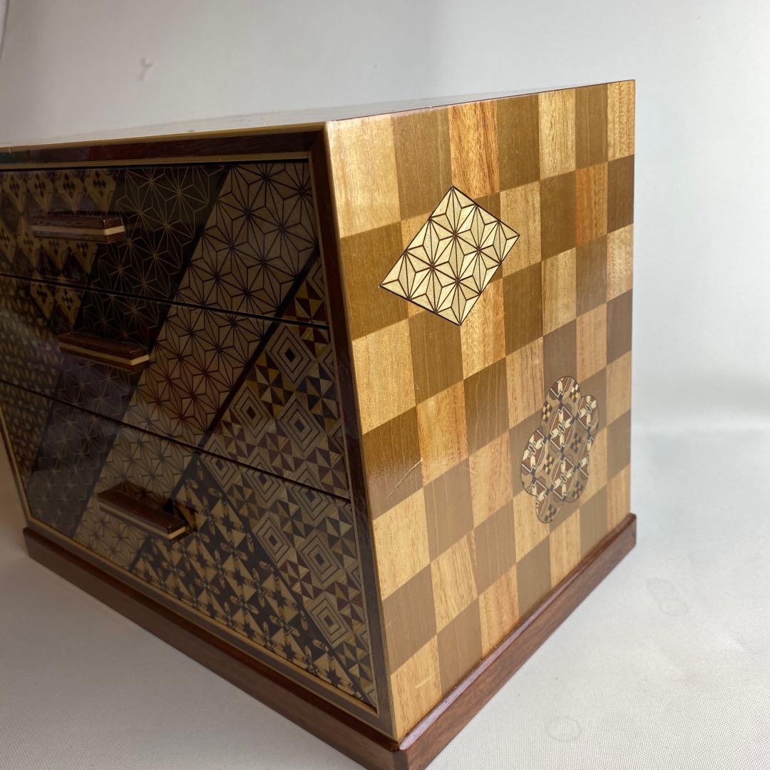 箱根細工・寄木細工 三段小引き出し - メルカリ