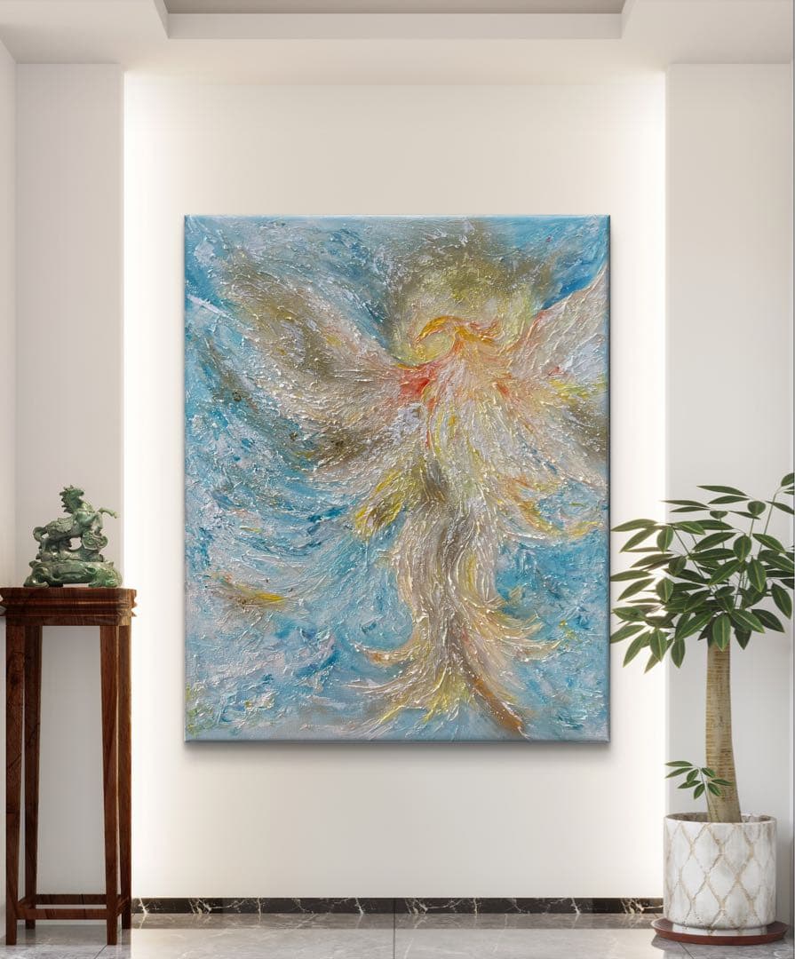 インテリア/絵画/アート/抽象画/モダン/ホテル/ゴールド/オーラ/鳳凰/不死鳥