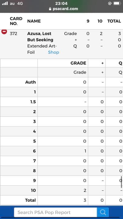 世界に2枚のみ！PSA10英語版 拡張foil PSA10 迷える探求者、梓 世界に2