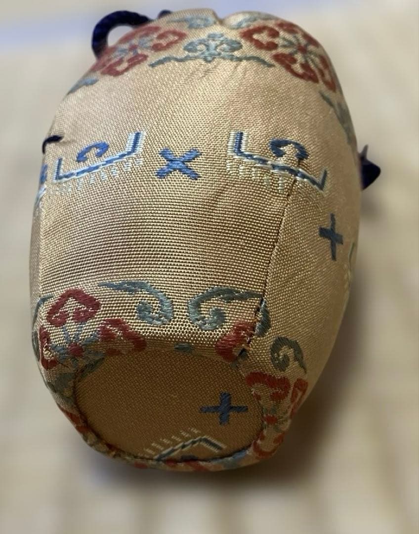 茶道具】茶入れ（肩つき）と仕覆（古代名物裂 加比丹段花紋）