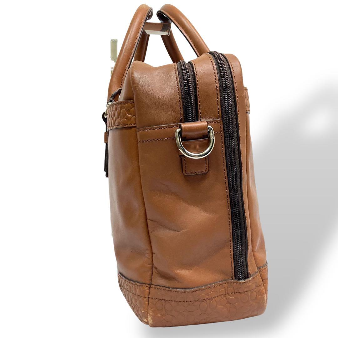 Coach コーチ　ビジネスバッグ　レザー　ブラウン シグネチャー　F70550