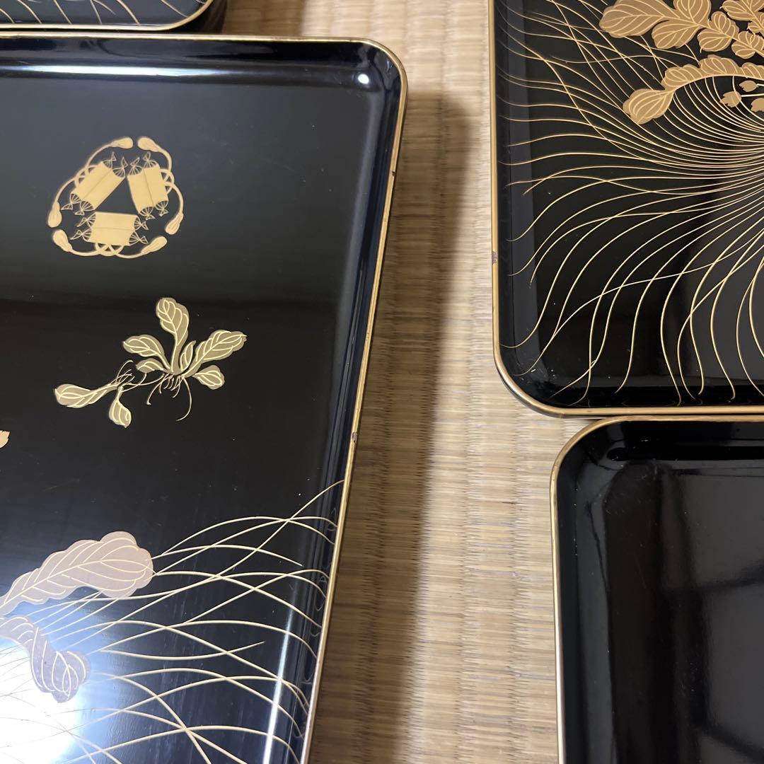 七草蒔絵吸物膳　八客