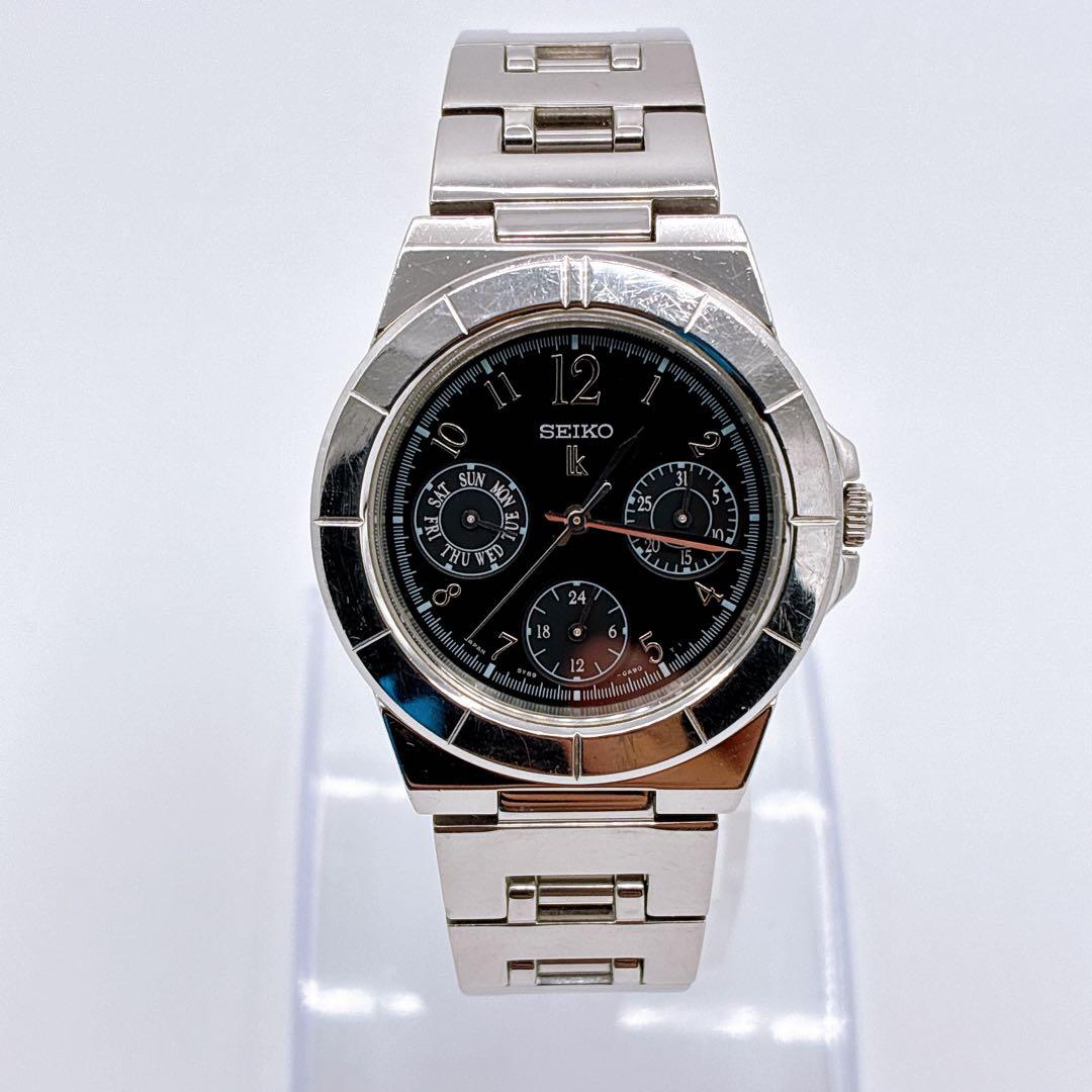 極上 SEIKO ルキア 黒文字盤 トリプルカレンダー クロノグラフ 1997