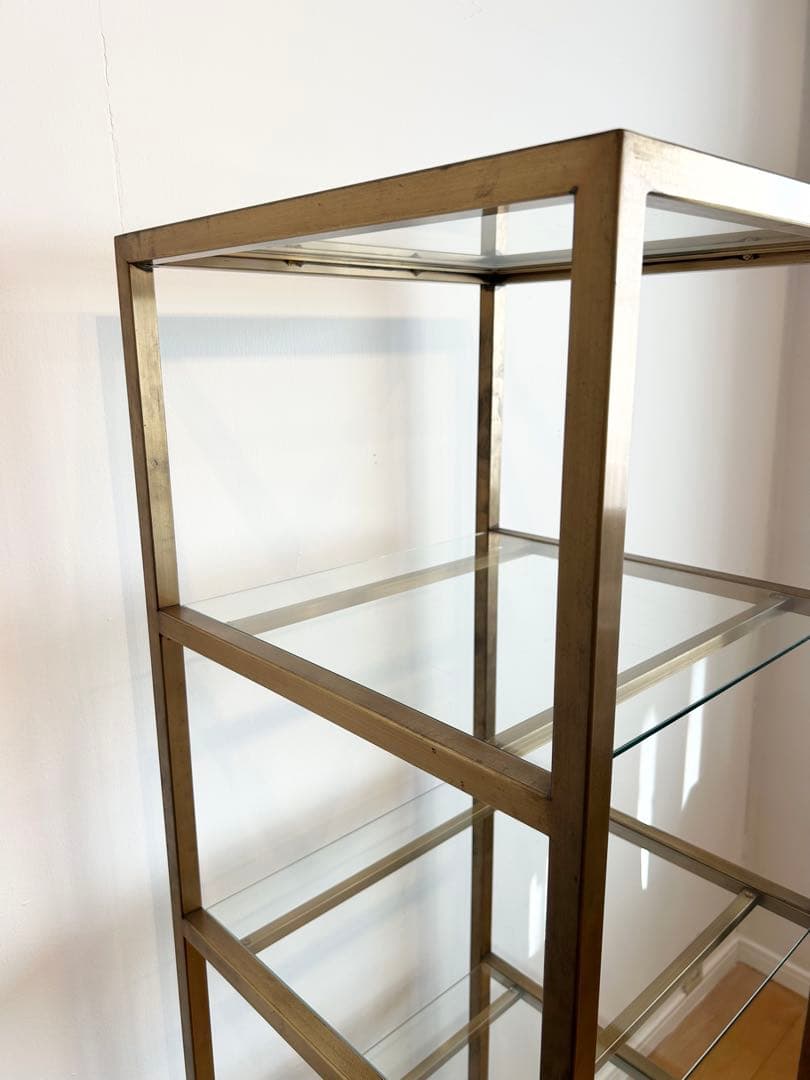 ガラス製オープンディスプレイケース 4段 真鍮