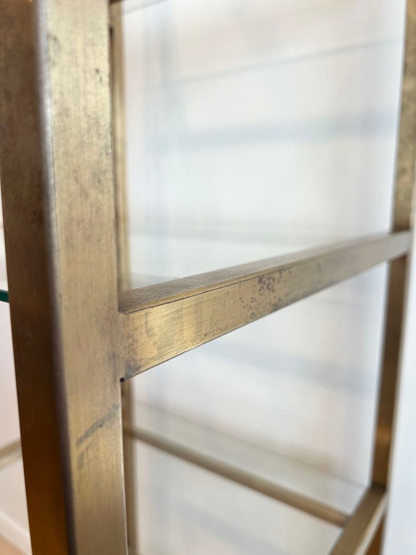 ガラス製オープンディスプレイケース 4段 真鍮