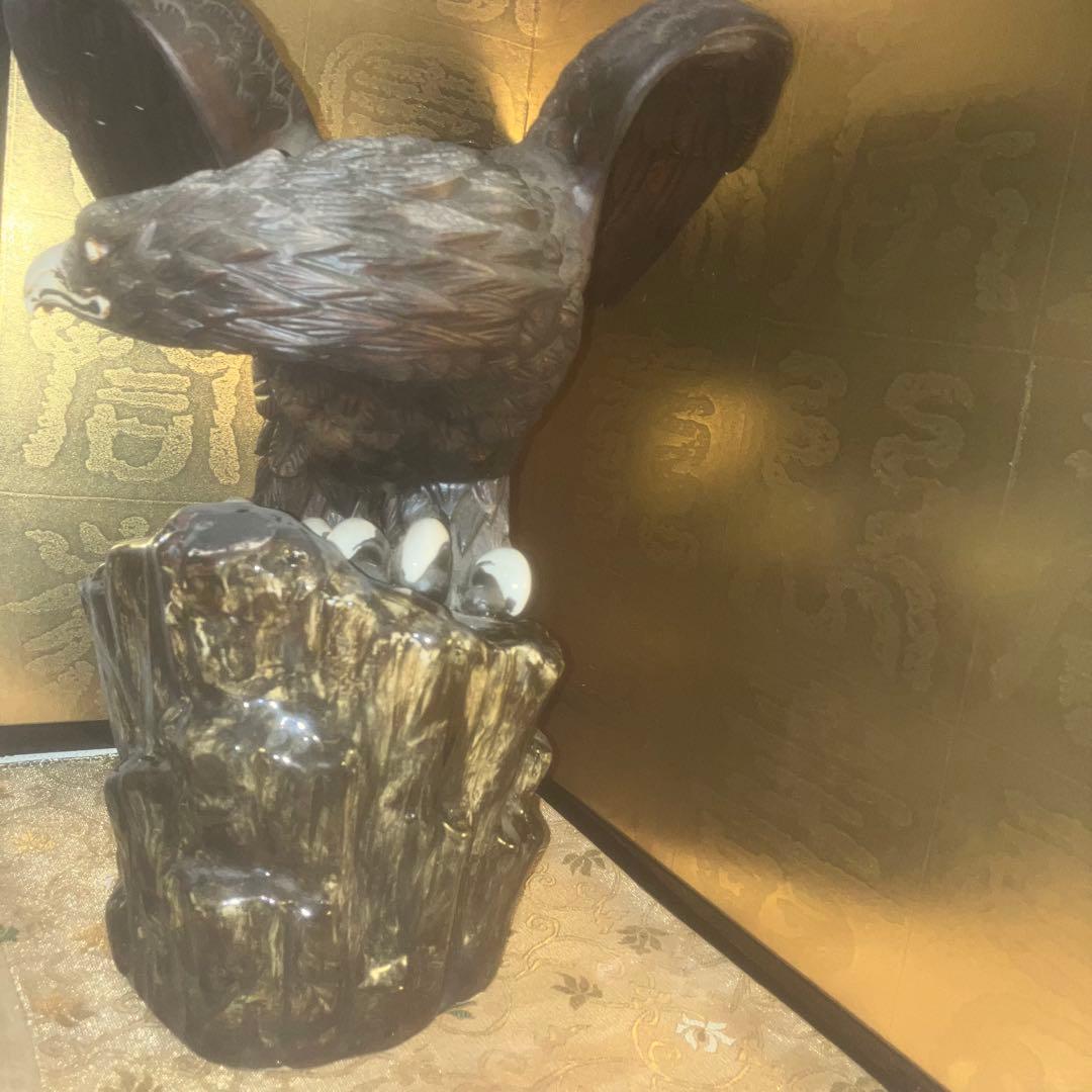 【超特級呪物】運気を鷲づかみする自由と成功の象徴　九谷焼　鷲のシンボル像　縁起物