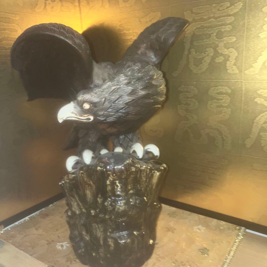 【超特級呪物】運気を鷲づかみする自由と成功の象徴　九谷焼　鷲のシンボル像　縁起物