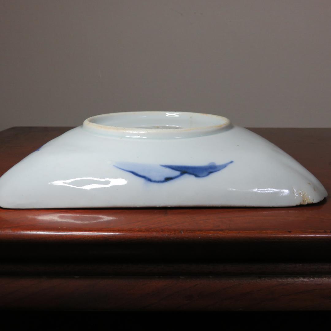 角皿 5枚 山 森 木 鳥 珍品 図柄エラー 箱入り