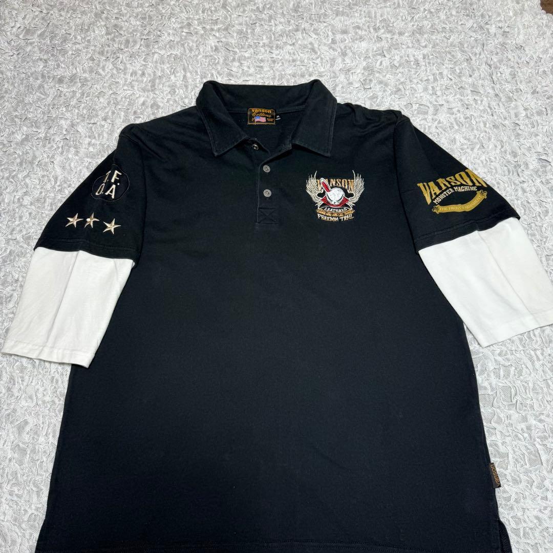 ✨美品✨【VANSON×T.F.O.A】ポロシャツ デスラビット 刺繍 XL