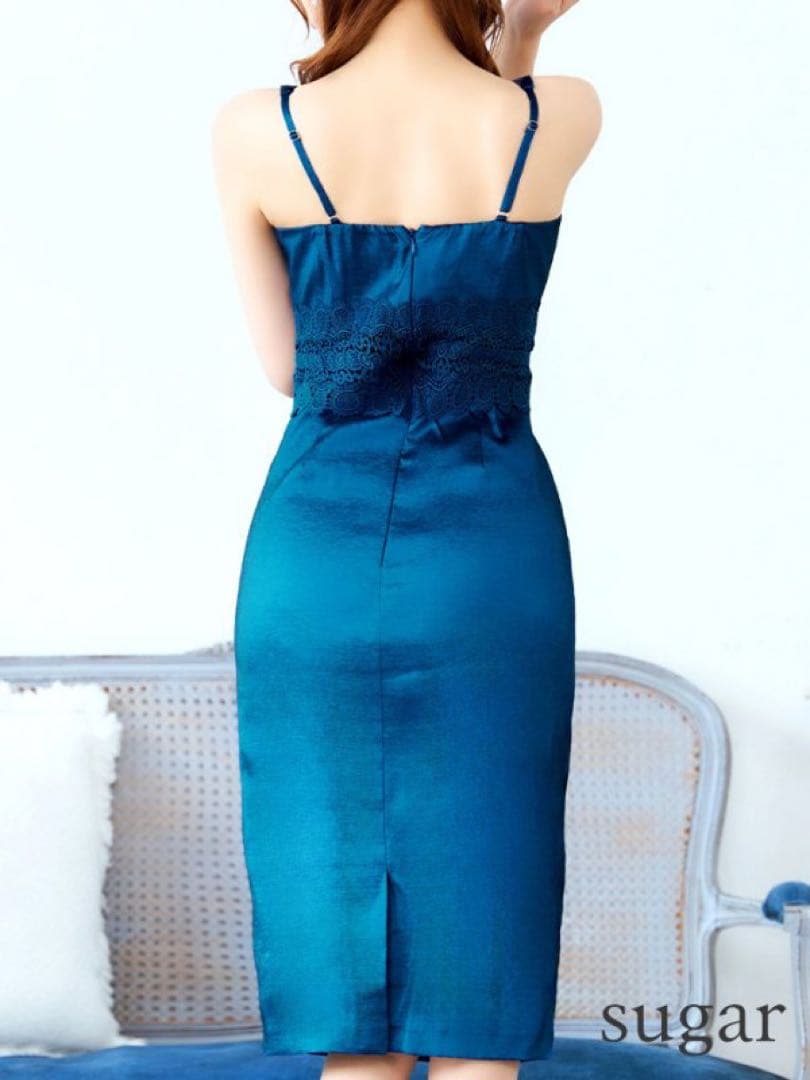sugar イサフェリス　S フラワーレース　タイト　ドレス　ミッドナイトブルー