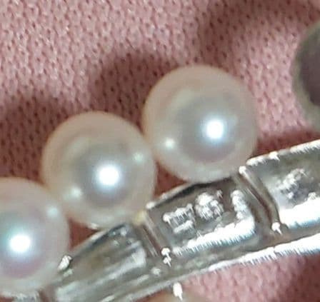 美品　ミキモト　希少ベビーパール　オーバル型ペンダントトップ　ホワイトピンク系