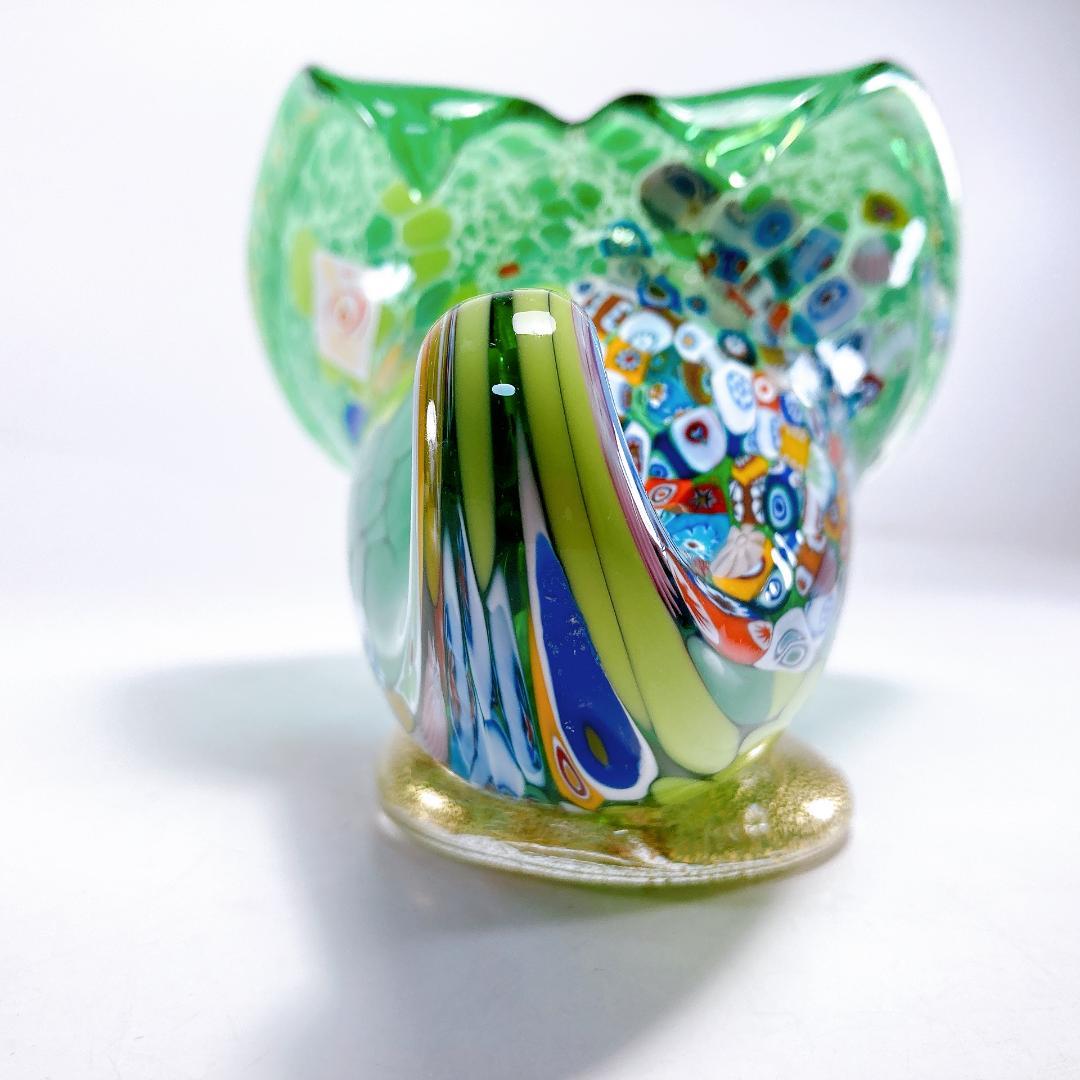 希少】ムラノ ミルフィオリ シェル モチーフ オブジェ ムラーノ|1498