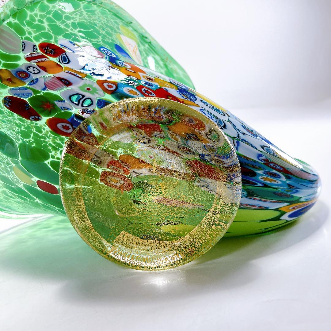 希少】ムラノ ミルフィオリ シェル モチーフ オブジェ ムラーノ|1498