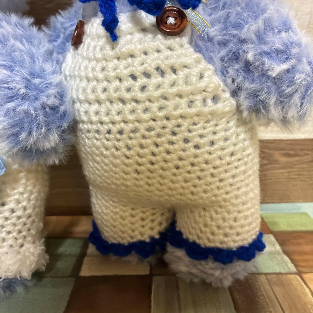 カスタマイズ可能❣️ファーヤーンのクマさんあみぐるみ（ブルー