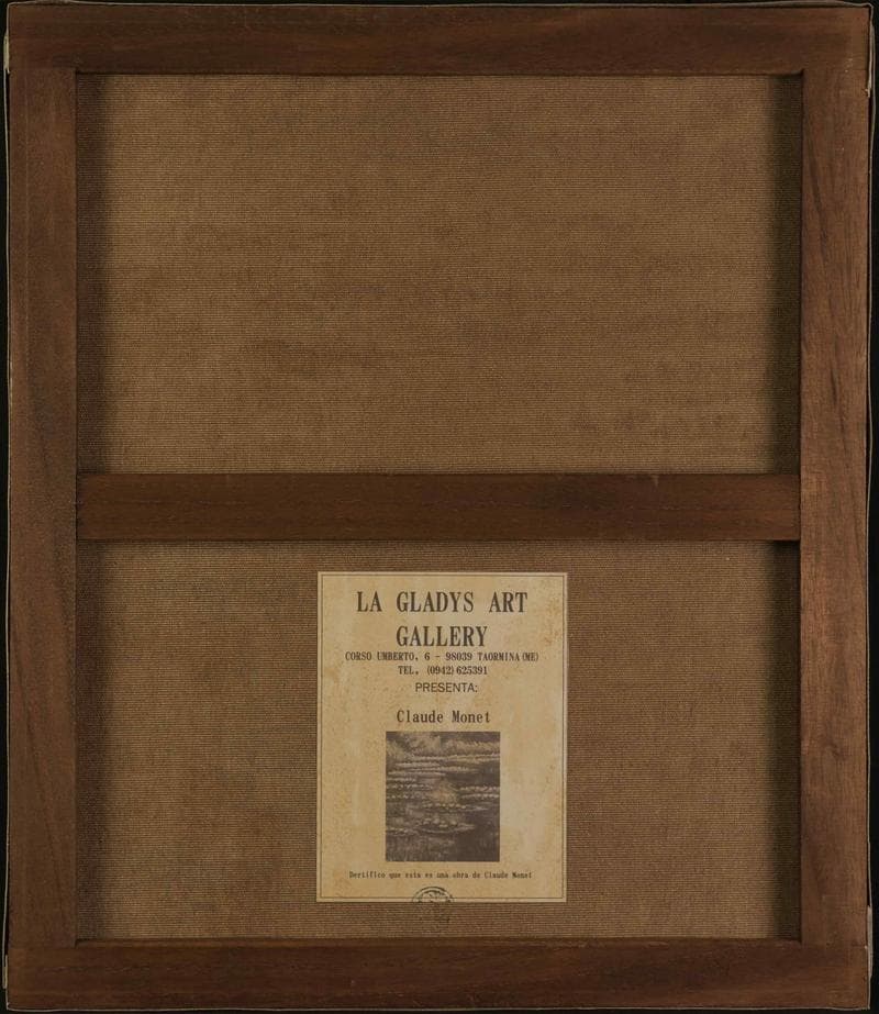 モネ　油彩　肉筆『蓮華』表サイン　ギャラリー証明書　F10号　額装　b602