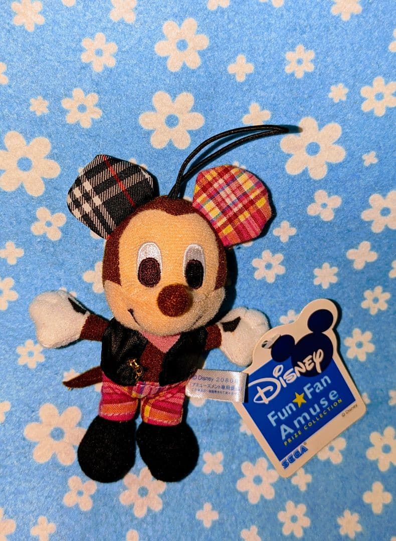 ♡美品♡ディズニー♡ミッキー＆ミニー♡ロックスターぬいぐるみストラップ