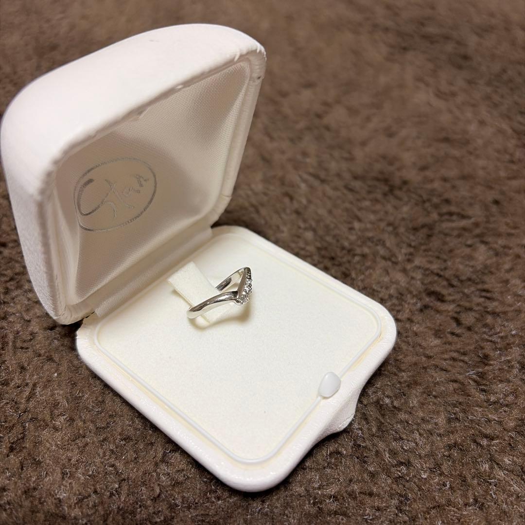 スタージュエリー Pt950ダイヤピンキーリング 5号