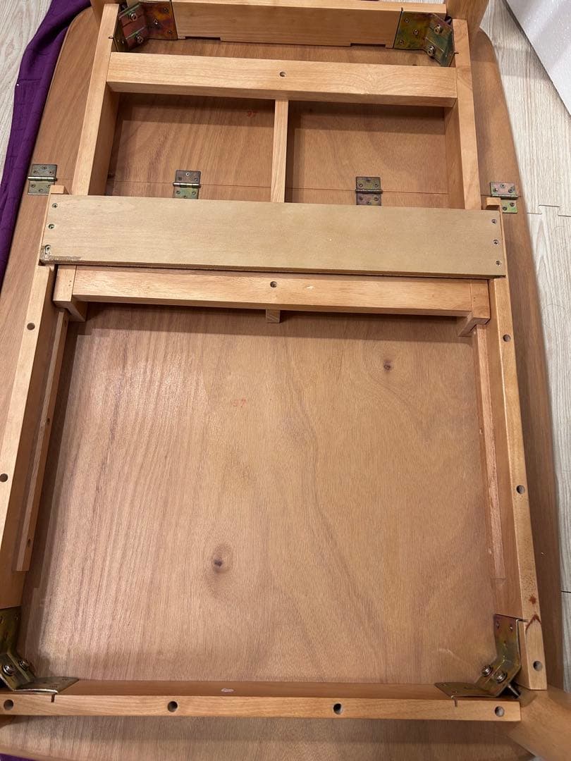 ナチュラルウッド 折りたたみダイニングテーブル