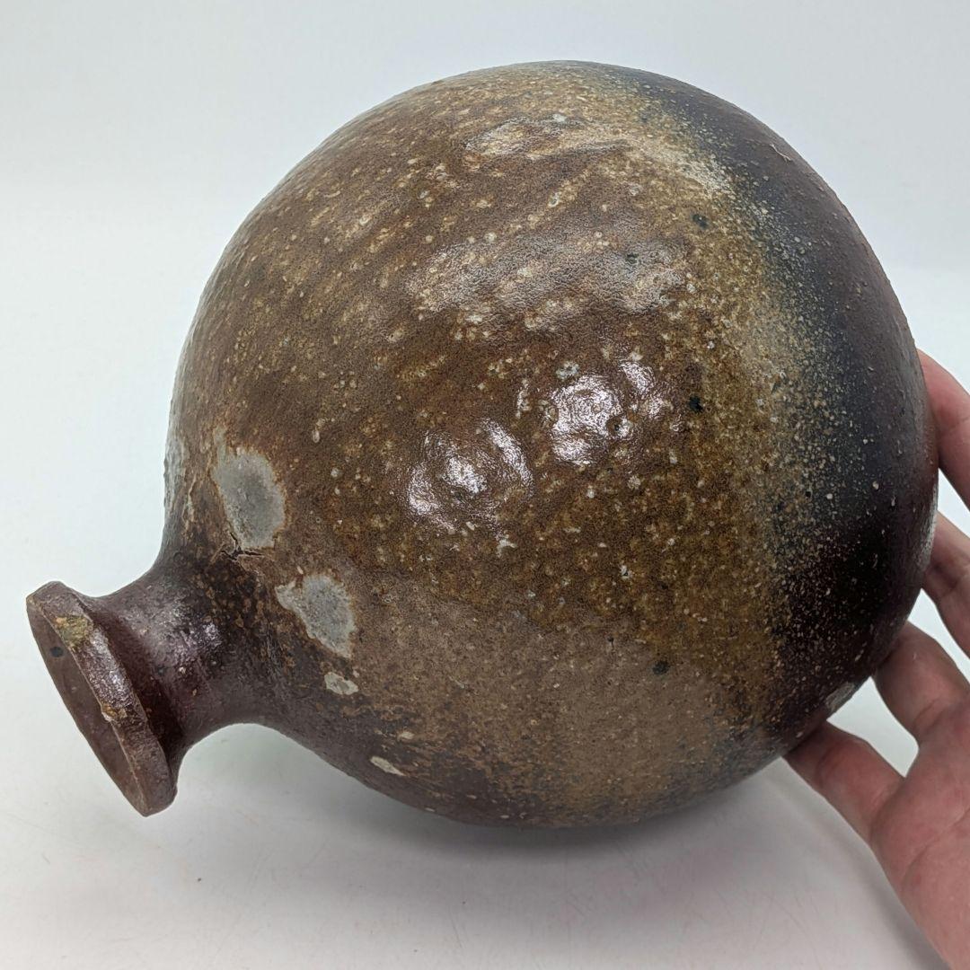 中村眞 造 備前焼 蕪徳利 共箱共布栞 壺 壷 花器 花入 花瓶