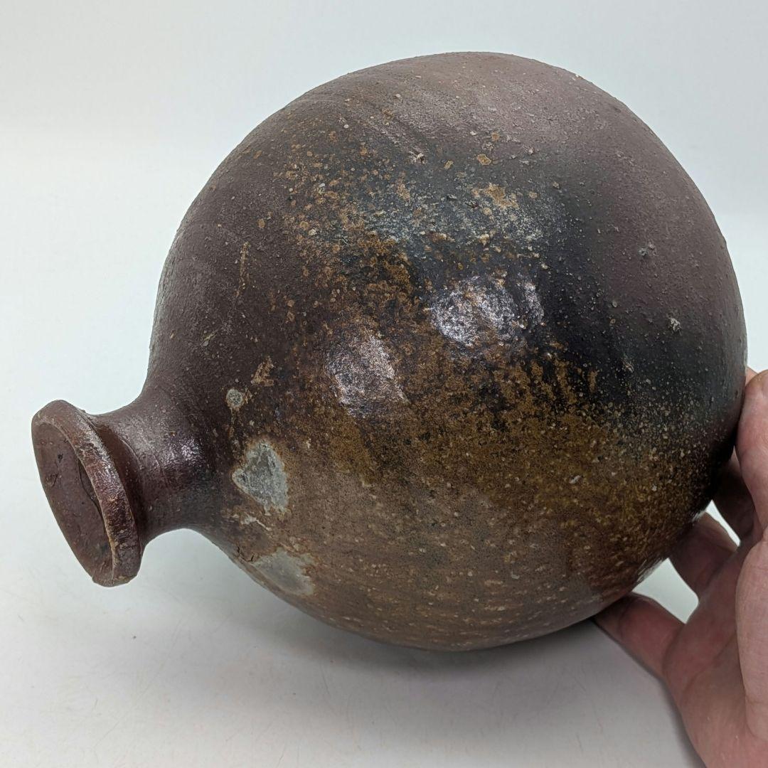 中村眞 造 備前焼 蕪徳利 共箱共布栞 壺 壷 花器 花入 花瓶