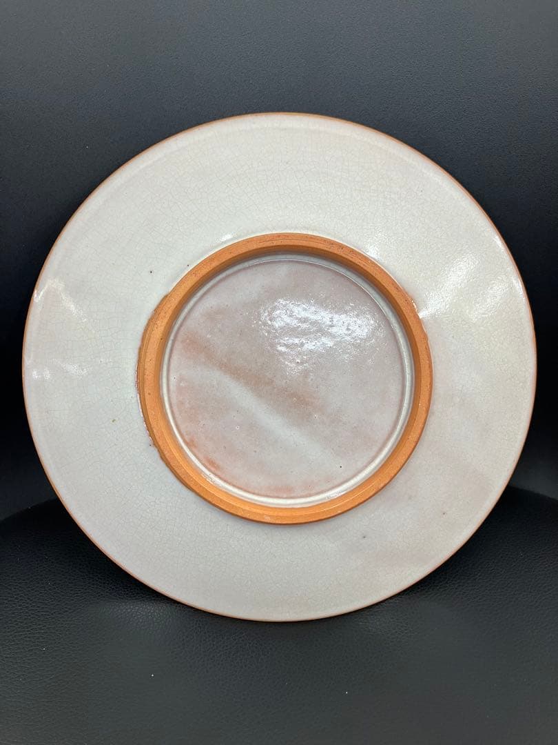 値下げ！未使用 牛ノ戸焼 中井窯 染め分け 緑抜き 大皿 鳥取