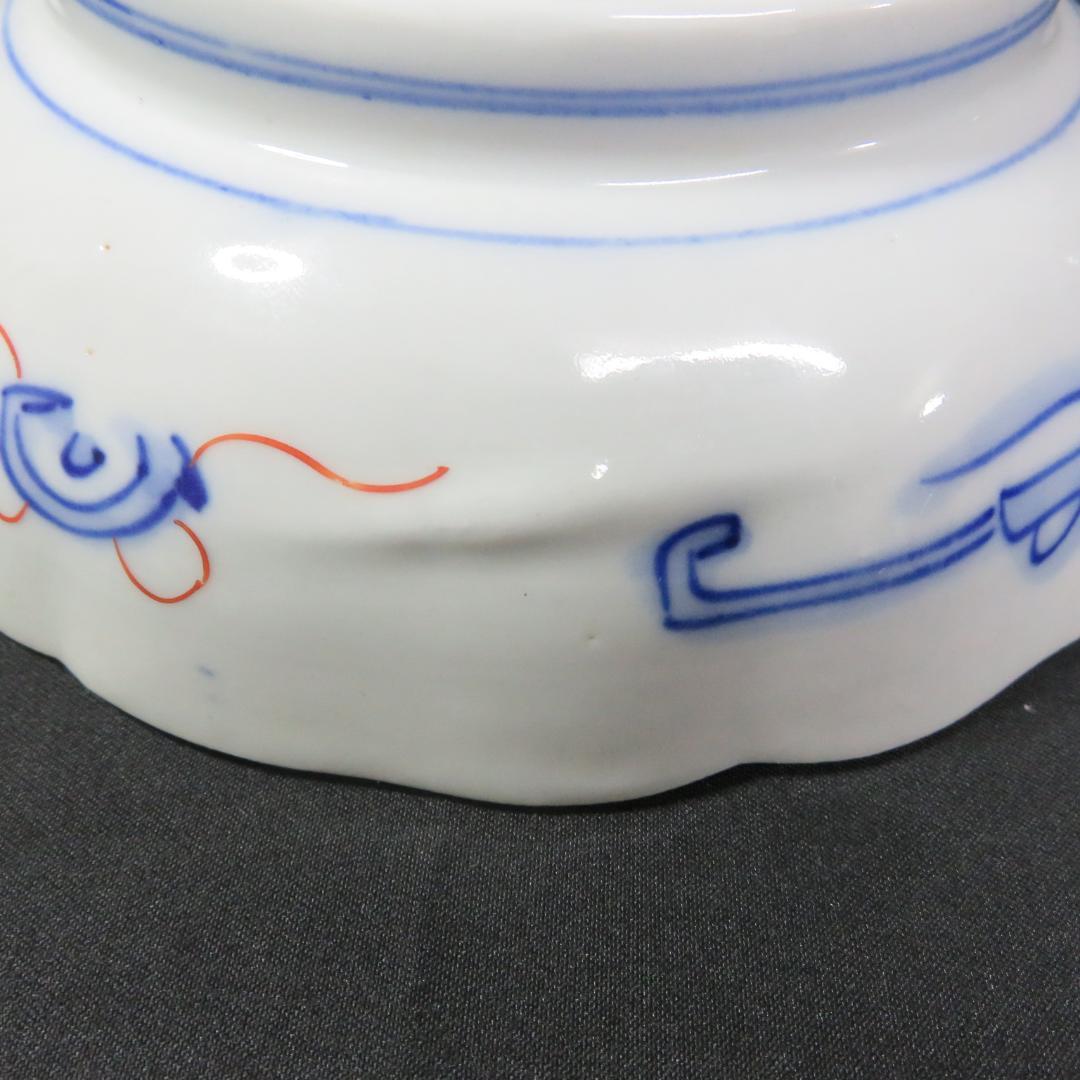 なます皿 古伊万里 5枚 色絵付 染付 江戸 松竹梅 梅と鶴 寶づくし 窯傷