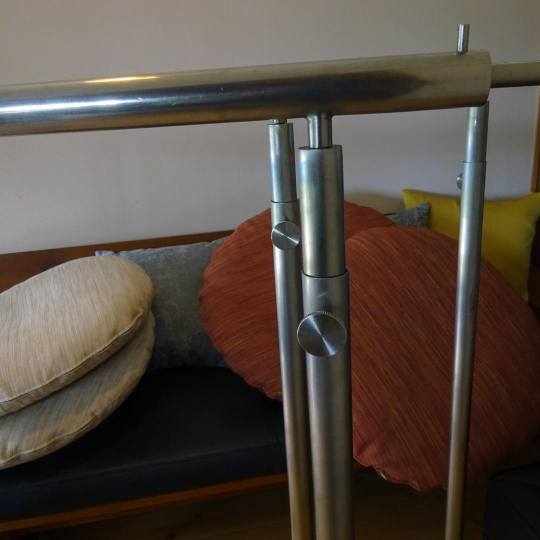 3本 ステンレス× ハンガーラックコートスタンド アイアン アンティーク