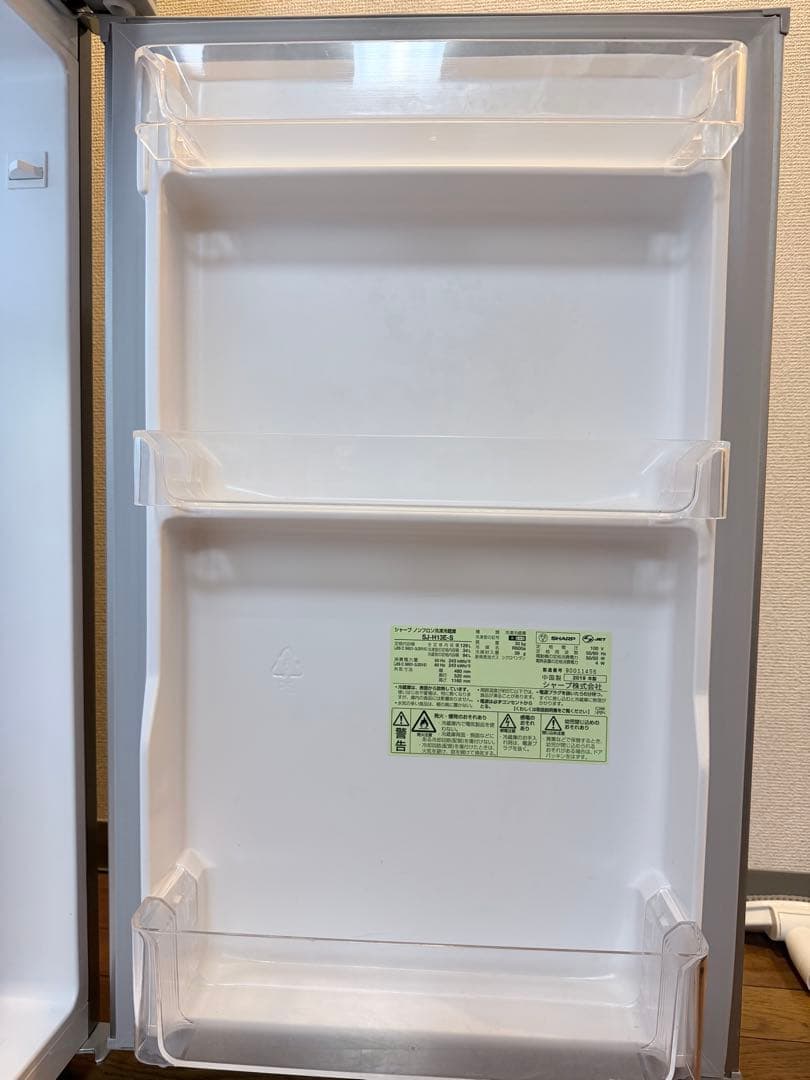 シャープ 冷蔵庫 SJ-H13E-S 128L 2019年製