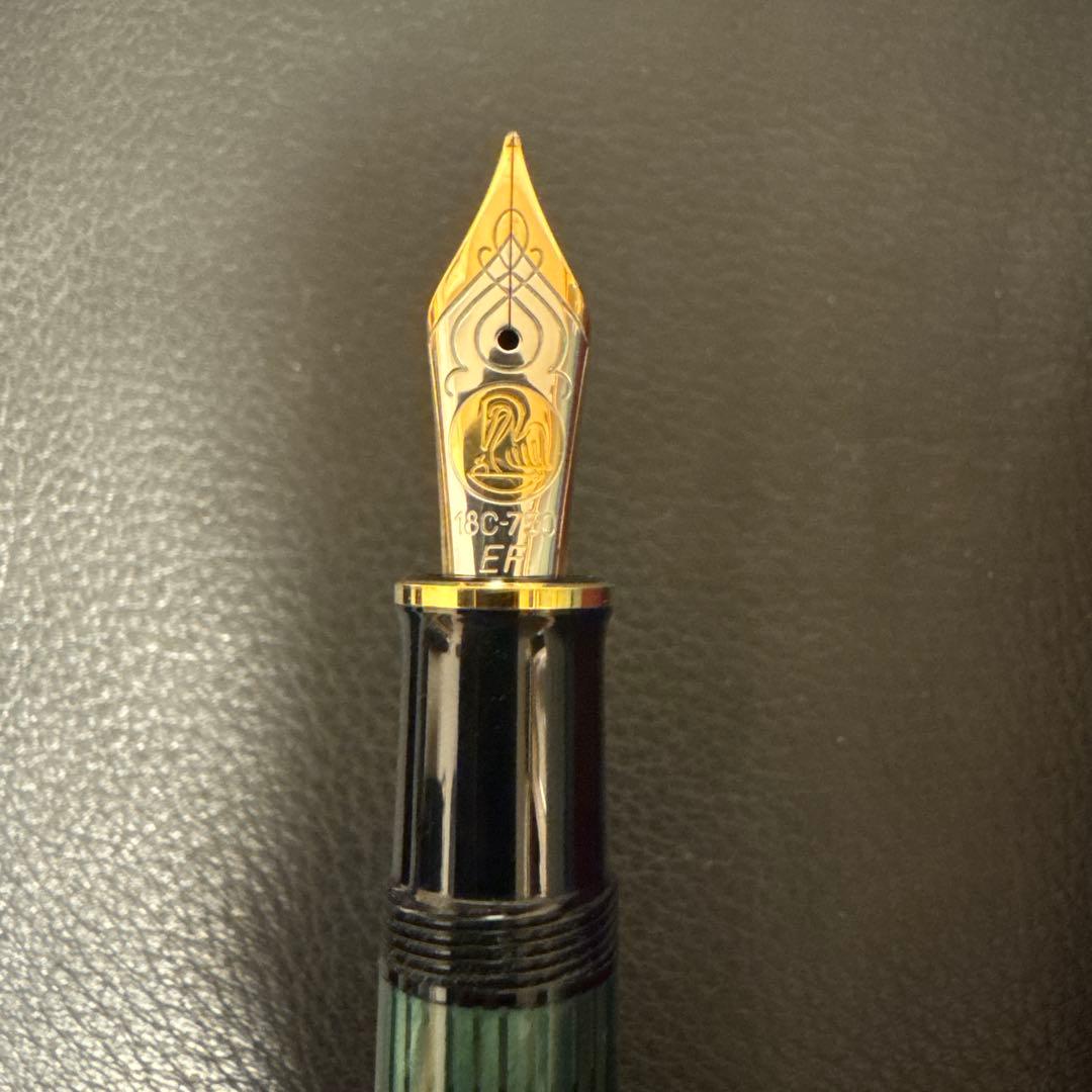 Pelikan M800緑縞18C-750 EF(極細) ペリカン スーベレーン - actryse.com
