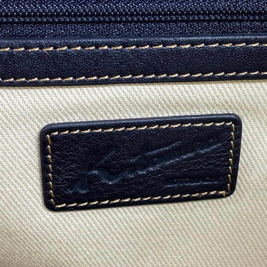 Kitamura キタムラ ショルダーバッグ オールレザー シボ革 Kマーク 黒
